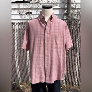 Gant Vineyard Linen Red Plaid Shirt Sleeve Shirt Men’s Extra Large
